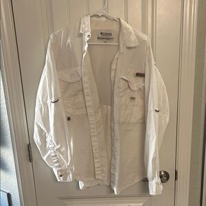Columbia White Men’s Lightweight Outdoor Shirt Jacket